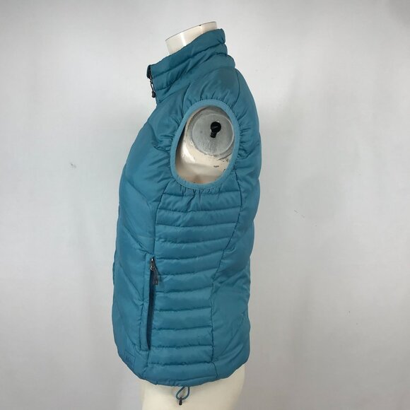 REI ~ WOMENS XS ~ BLUE TEAL QUILTED DOWN VEST ~ FULL ZIP PUFFER - Picture 4 of 6